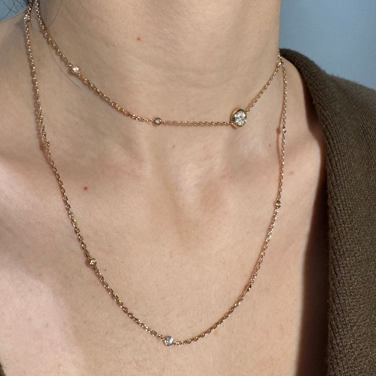 Collana Lunga Con Pavè di diamanti in Oro rosa-Girocolli-CRIVELLI-Gioielleria Granarelli