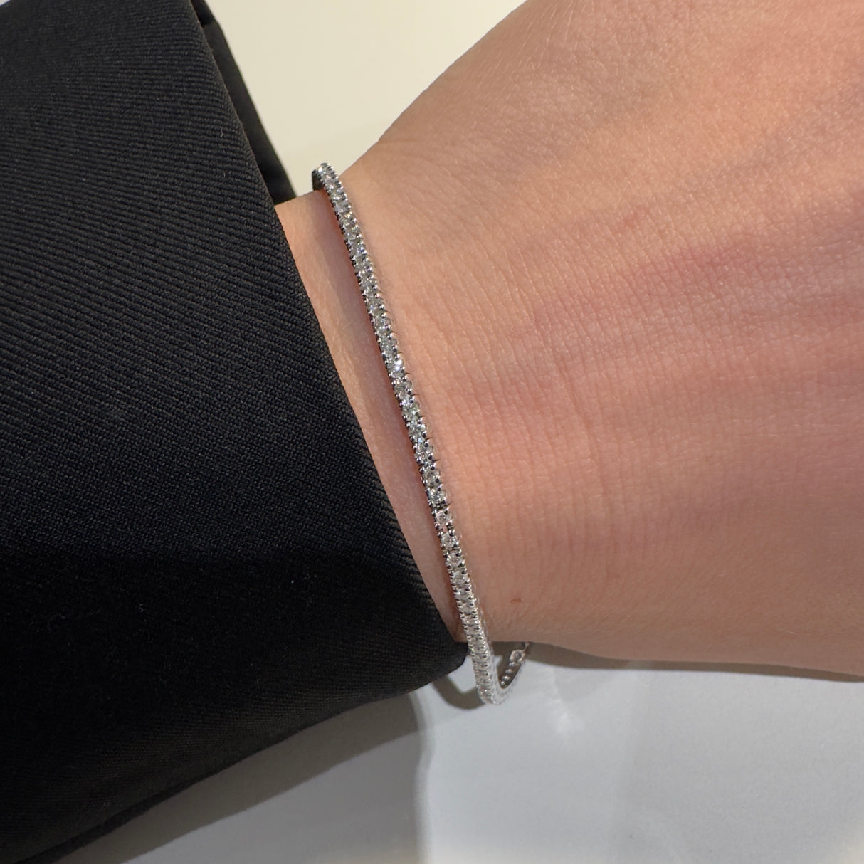 Bracciale Tennis Oro Bianco e Diamanti Bianchi 1,2ct