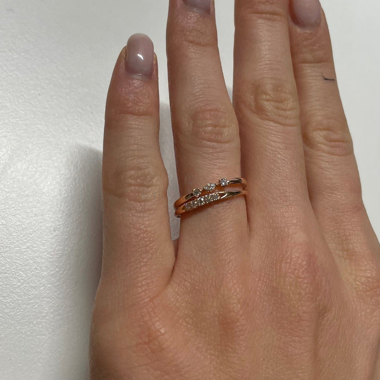 Anello Fantasia micro con Diamanti in Oro Rosa-Anelli-CRIVELLI-14-Gioielleria Granarelli