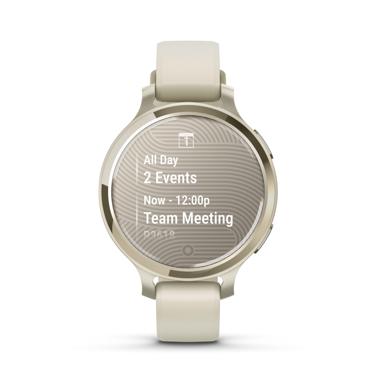 Lily® 2 Active - Lunar Gold con cinturino in silicone Bone-Orologi-GARMIN-Gioielleria Granarelli