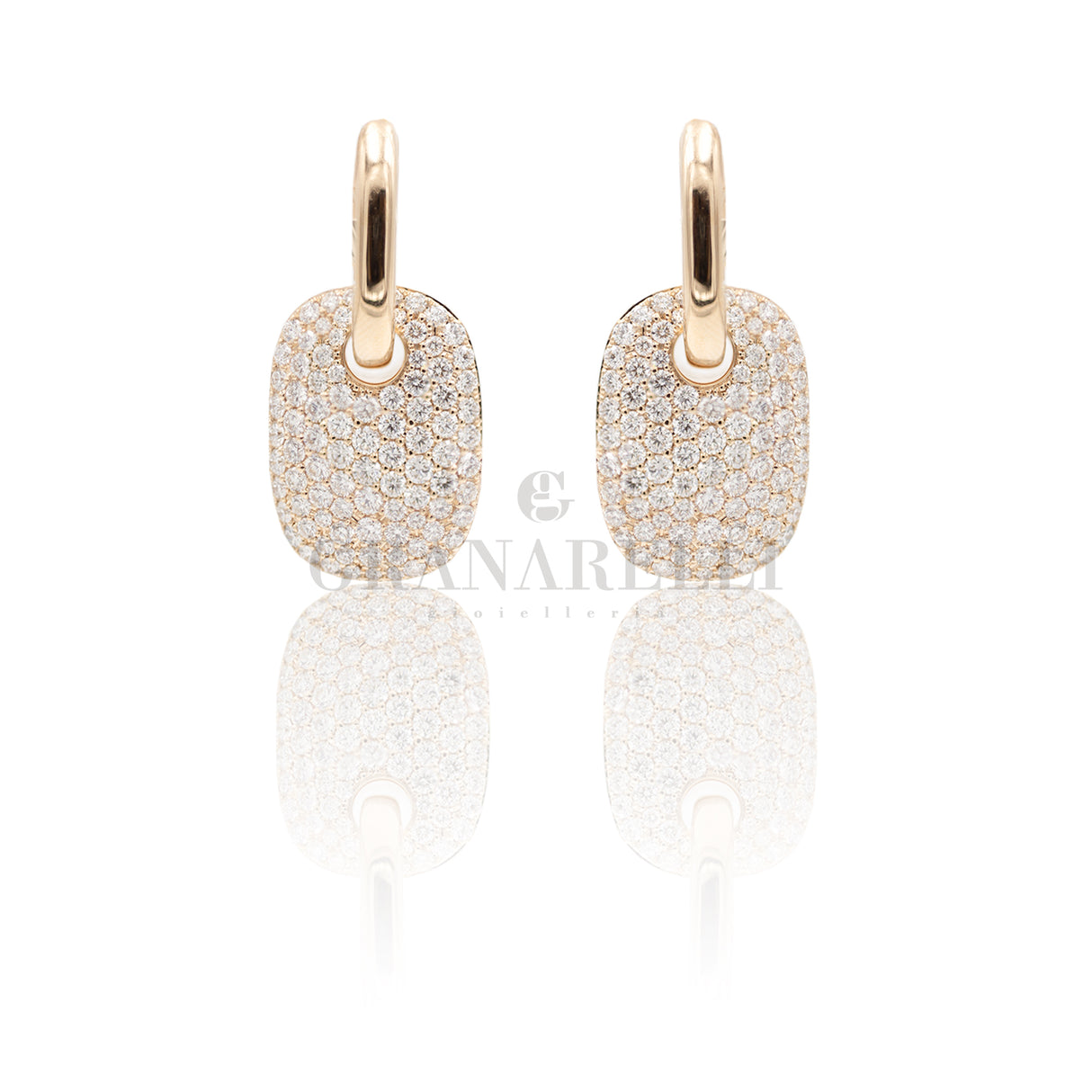 Orecchini con pavè Diamanti 3,70kt in Oro Rosa