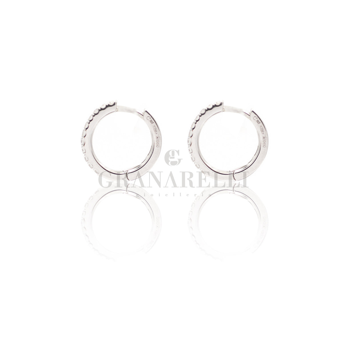 Orecchini Cerchi di Brillanti in Oro Bianco