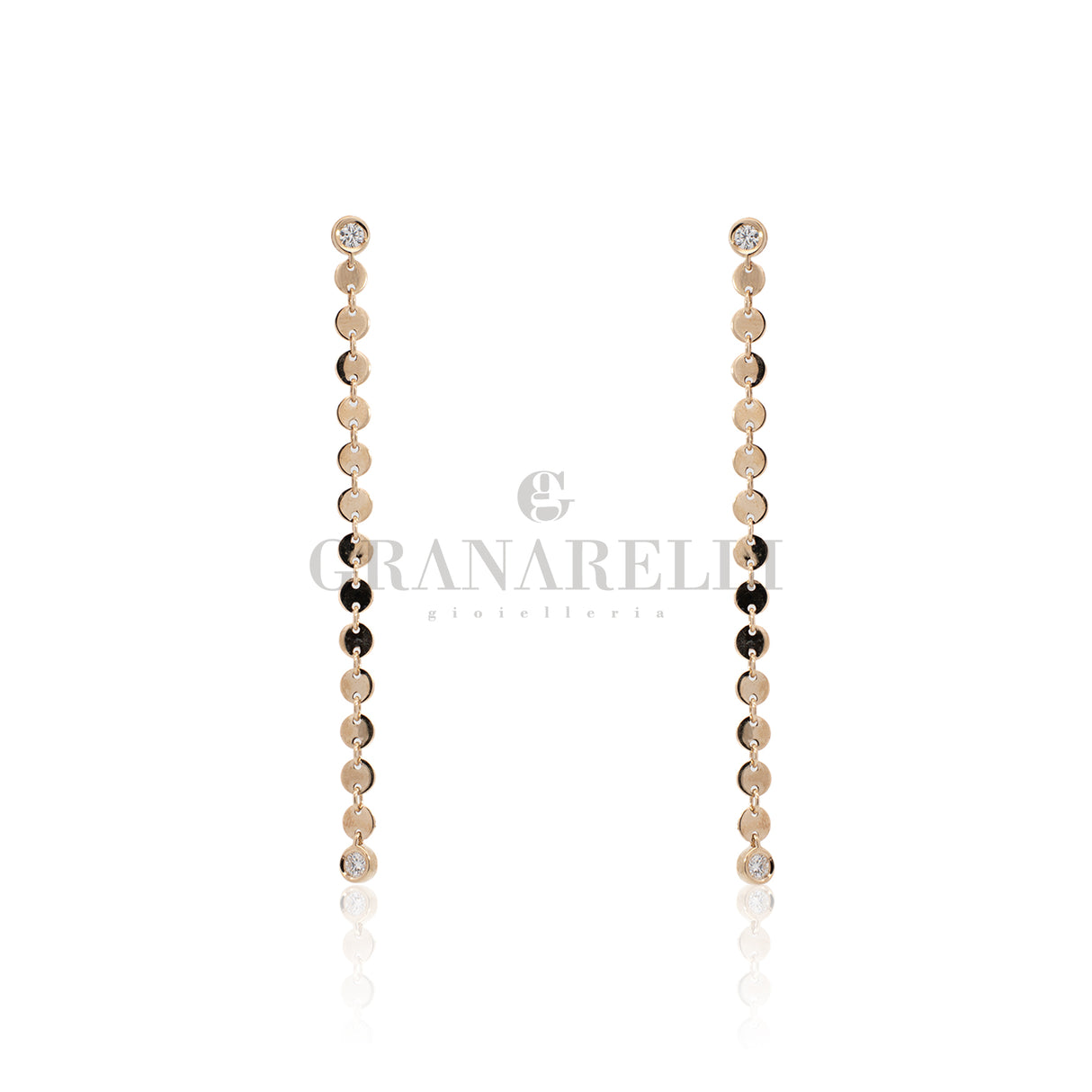 Orecchini pendenti di diamanti in Oro Rosa