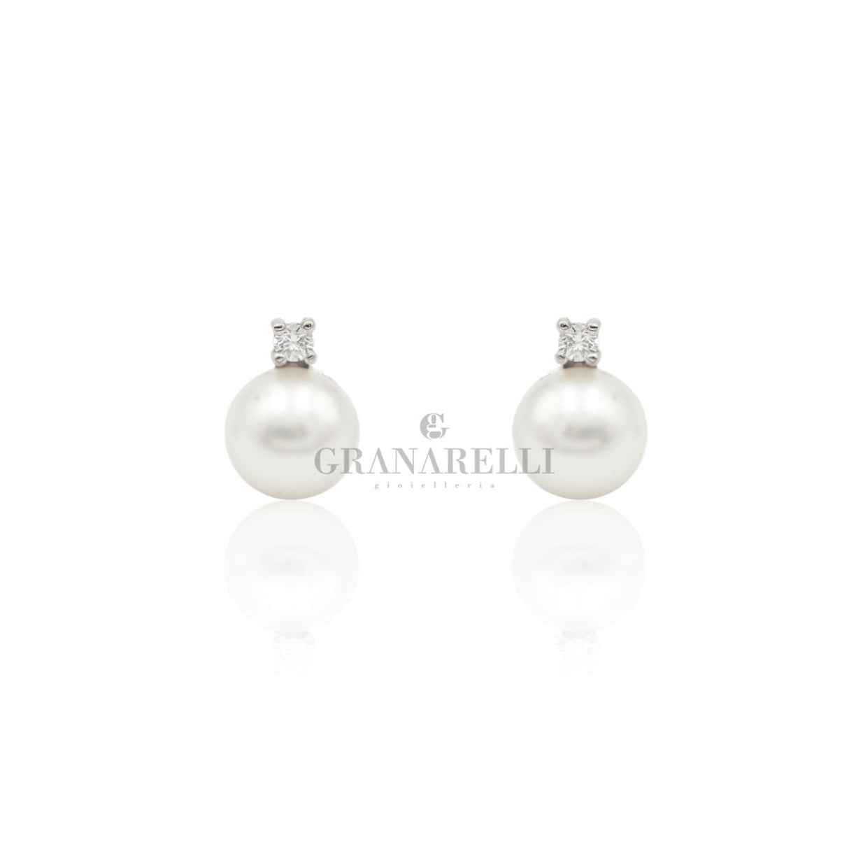 orecchini Perla con diamante Ø 7-7.5 mm AKOYA-Orecchini-GRANARELLI-Gioielleria Granarelli