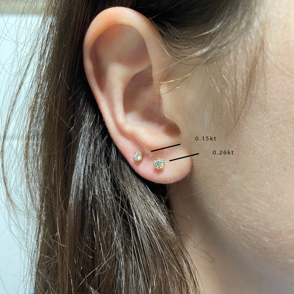 Orecchini Punto Luce Diamante 0.26kt-Orecchini-RECARLO-Gioielleria Granarelli