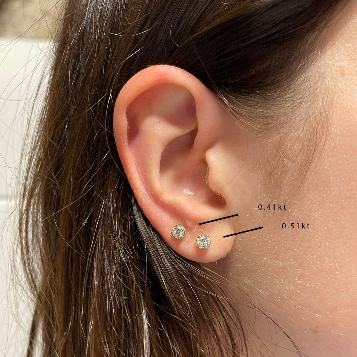 Orecchini Punto Luce Diamante 0.41kt-Orecchini-RECARLO-Gioielleria Granarelli