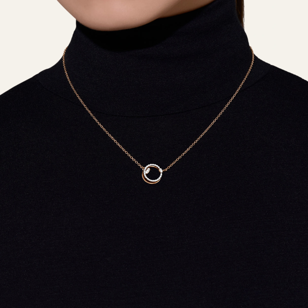 Collana Pendente Together Oro Rosa e Diamanti-Girocolli-POMELLATO-Gioielleria Granarelli