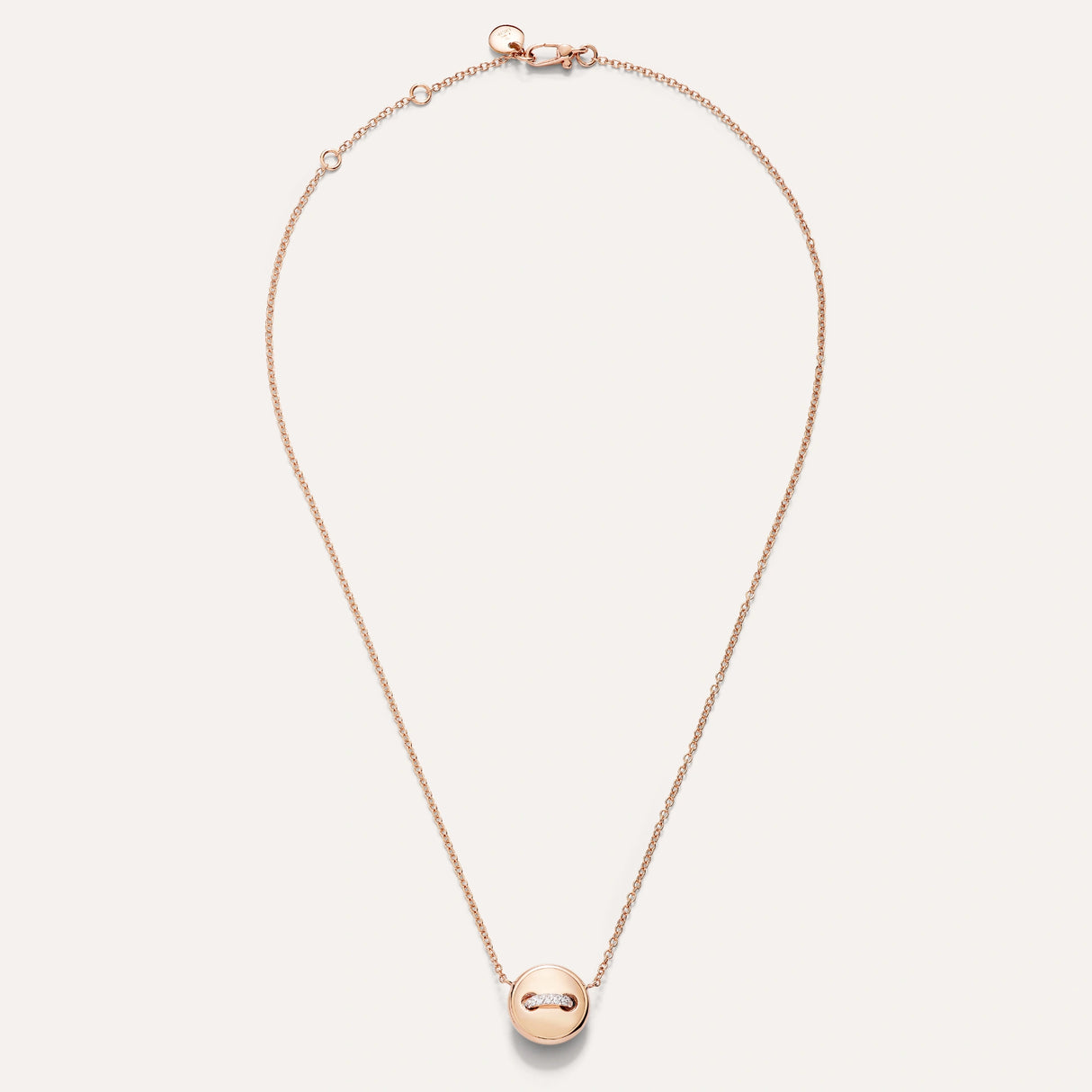 Collana Pendente Pom Pom Dot Oro Rosa, Turchese e Diamanti-Girocolli-POMELLATO-Gioielleria Granarelli