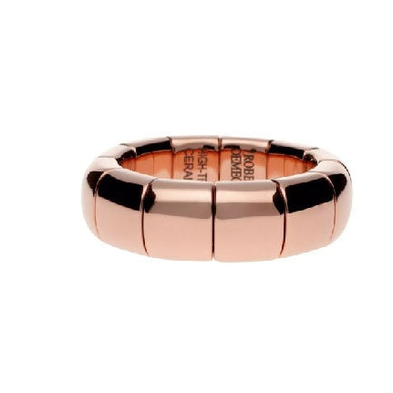 Anello Piccolo Ceramica Dorata Rosa