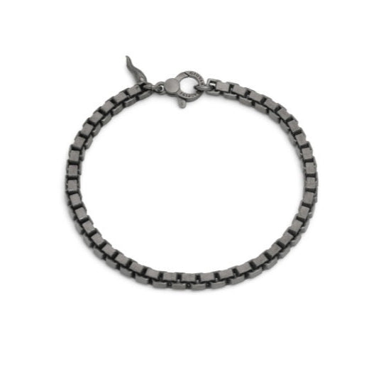 Bracciale Maglia Quadra Nero cm. 21