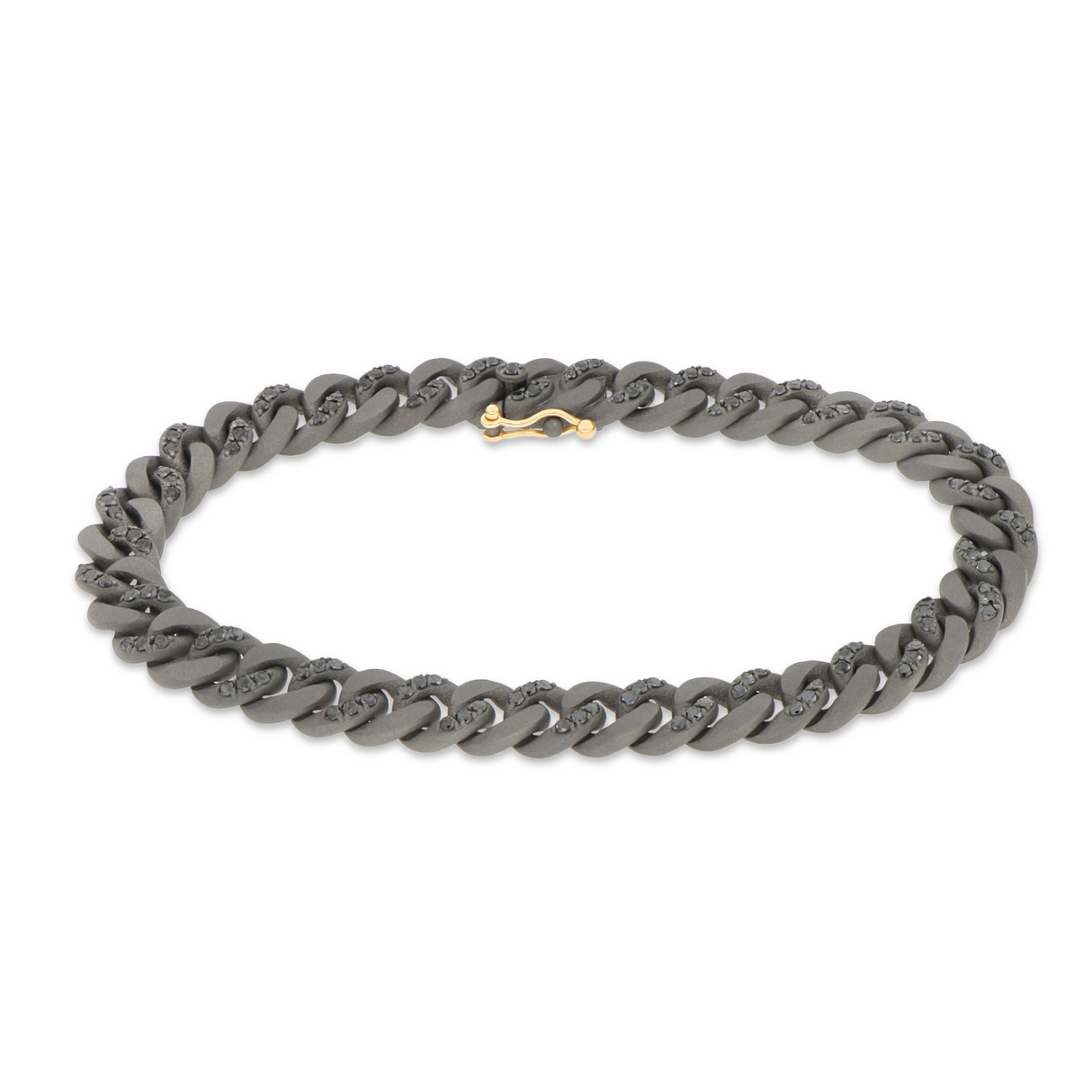 Bracciale Groumette Titanio Diamanti Black 6 PT