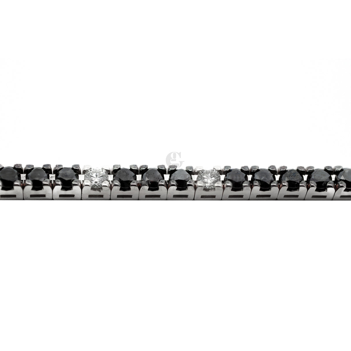 Bracciale Tennis Oro Bianco con Diamanti Neri 6,3ct e Bianchi-Bracciali-CRIVELLI-Gioielleria Granarelli