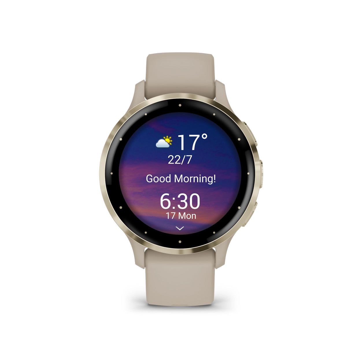 Venu 3s - French Gray & Soft Gold con cinturino in silicone-Orologi-GARMIN-Gioielleria Granarelli