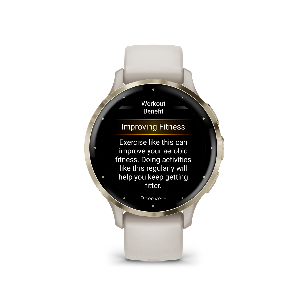 Venu 3S – Elfenbein & Softgold mit Silikonarmband