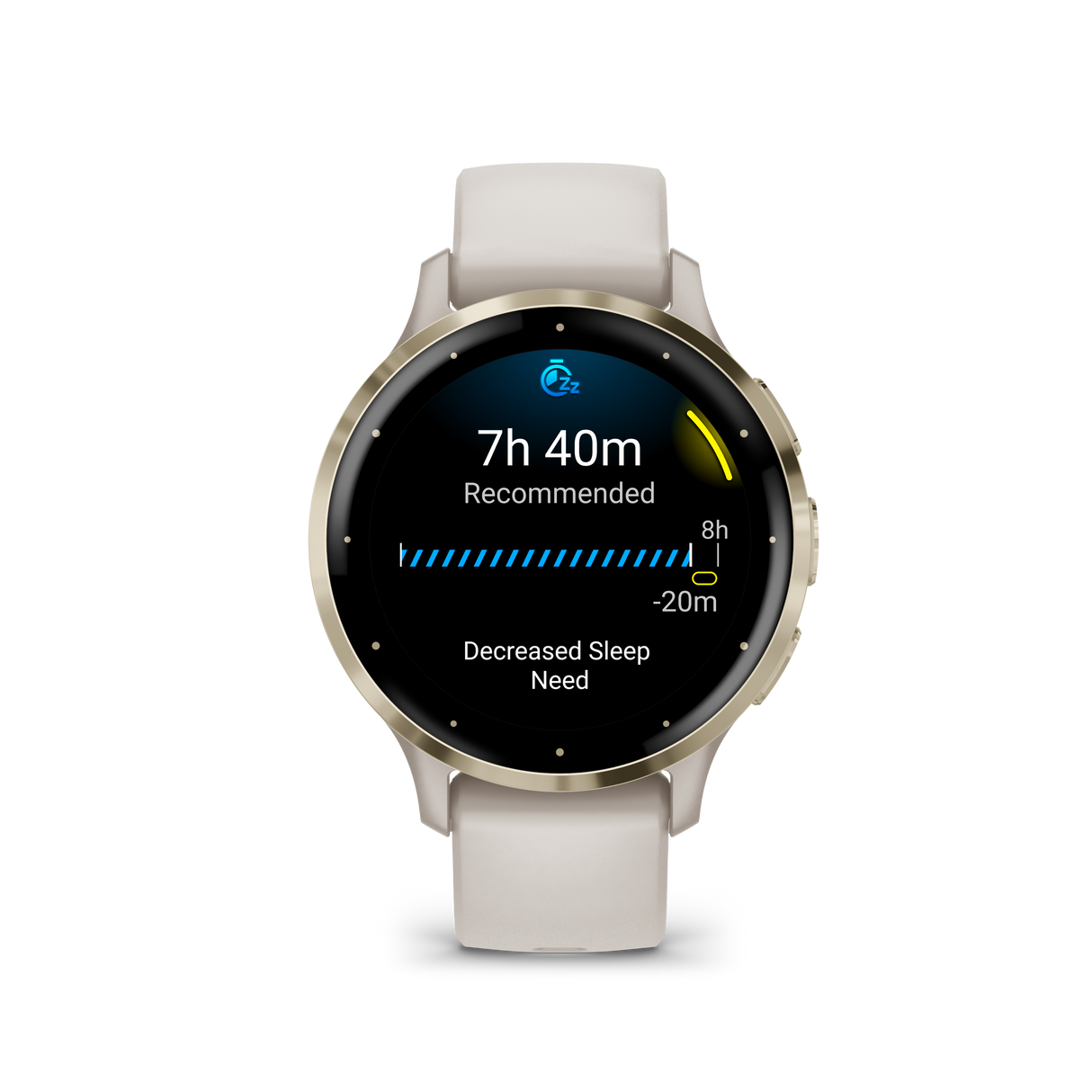 Venu 3S – Elfenbein & Softgold mit Silikonarmband