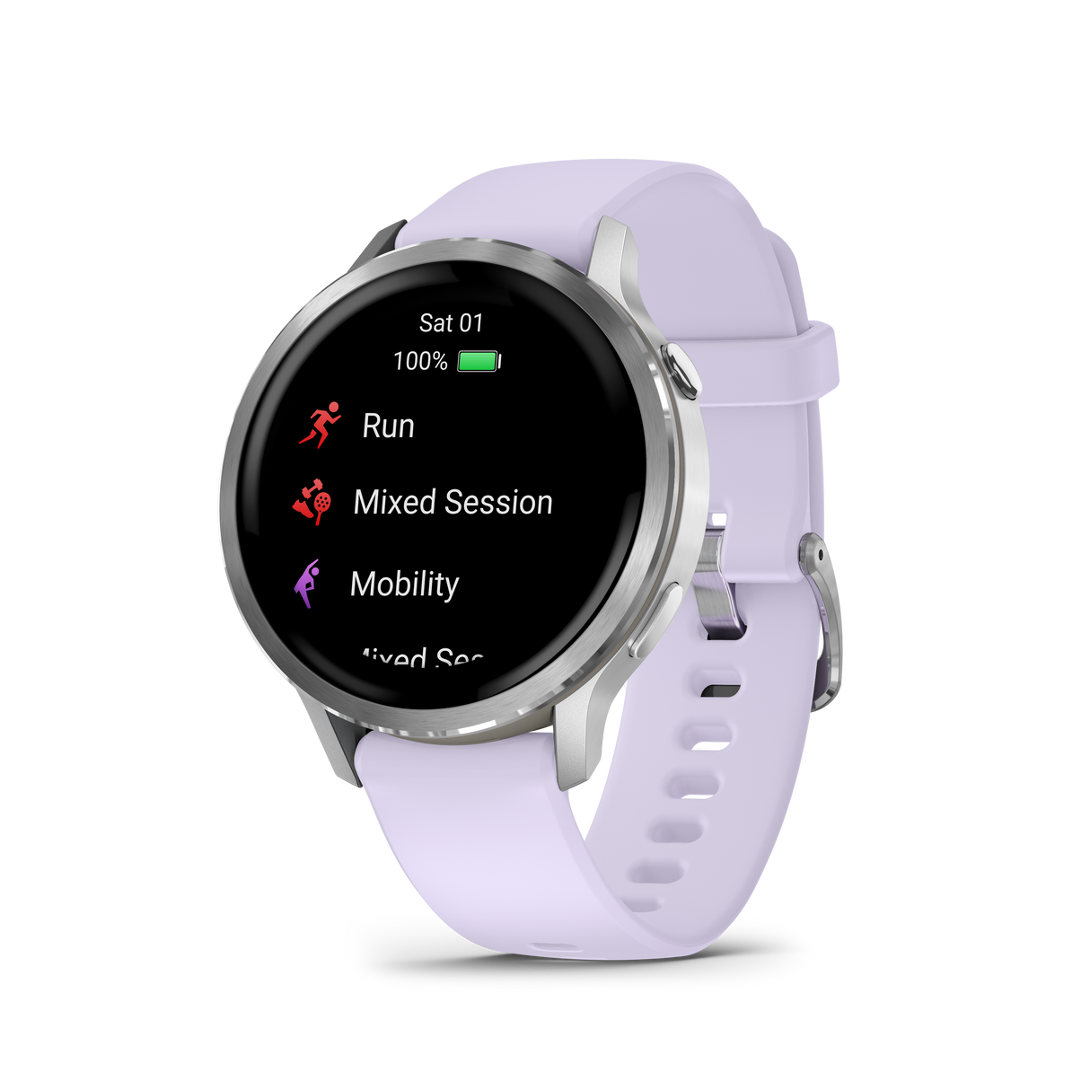 Venu® 4 - 41 mm Silver con cinturino in silicone Periwinkle