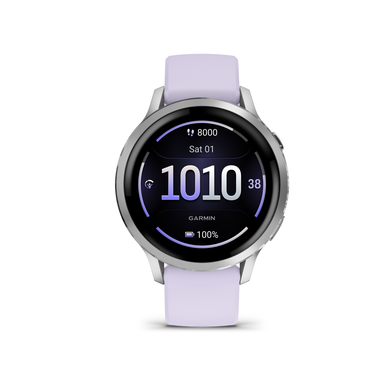 Venu® 4 - 41 mm Silver con cinturino in silicone Periwinkle