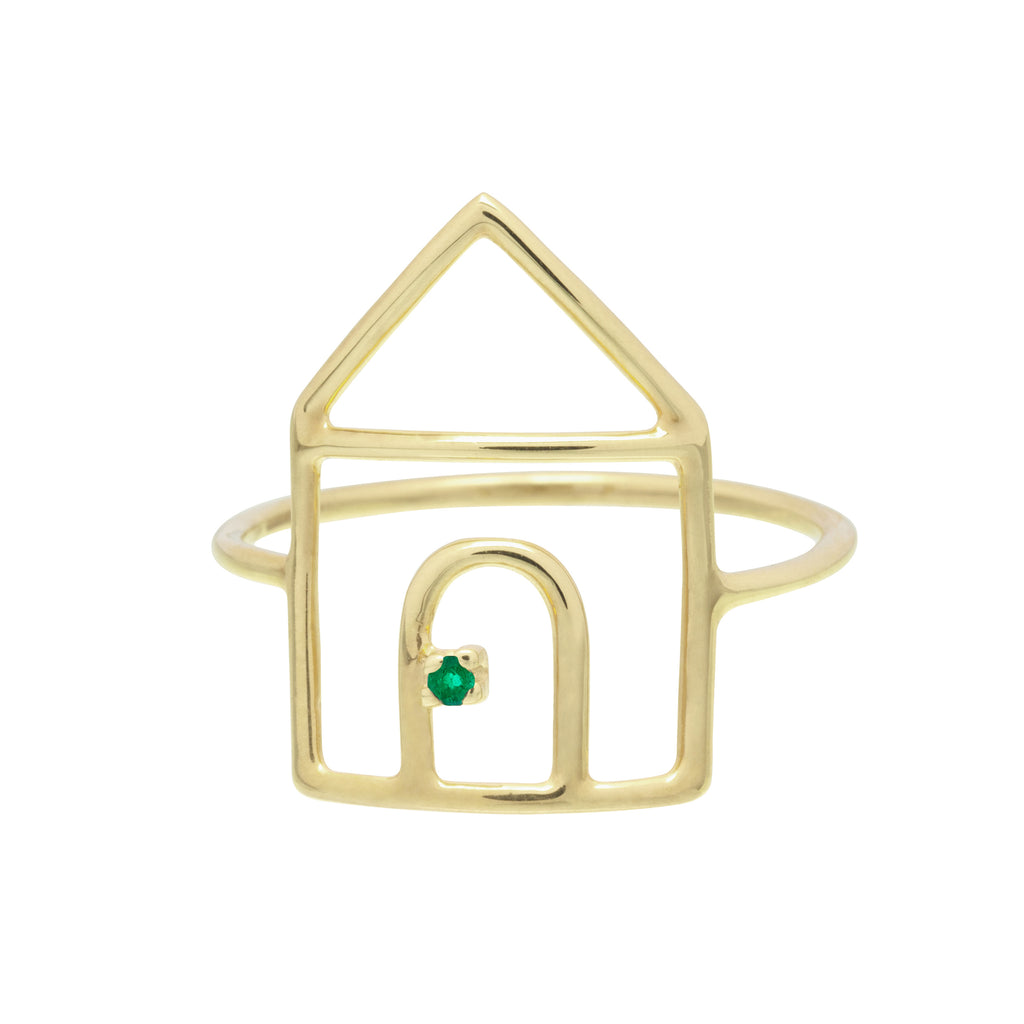 Anello Casa Con Smeraldo-Anelli-ALIITA-Gioielleria Granarelli