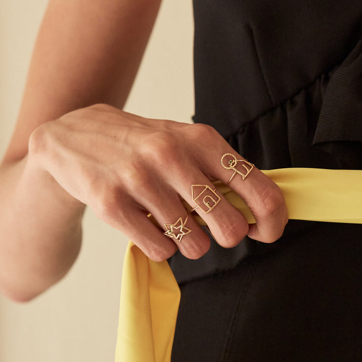 Anello Casa Con Smeraldo-Anelli-ALIITA-Gioielleria Granarelli