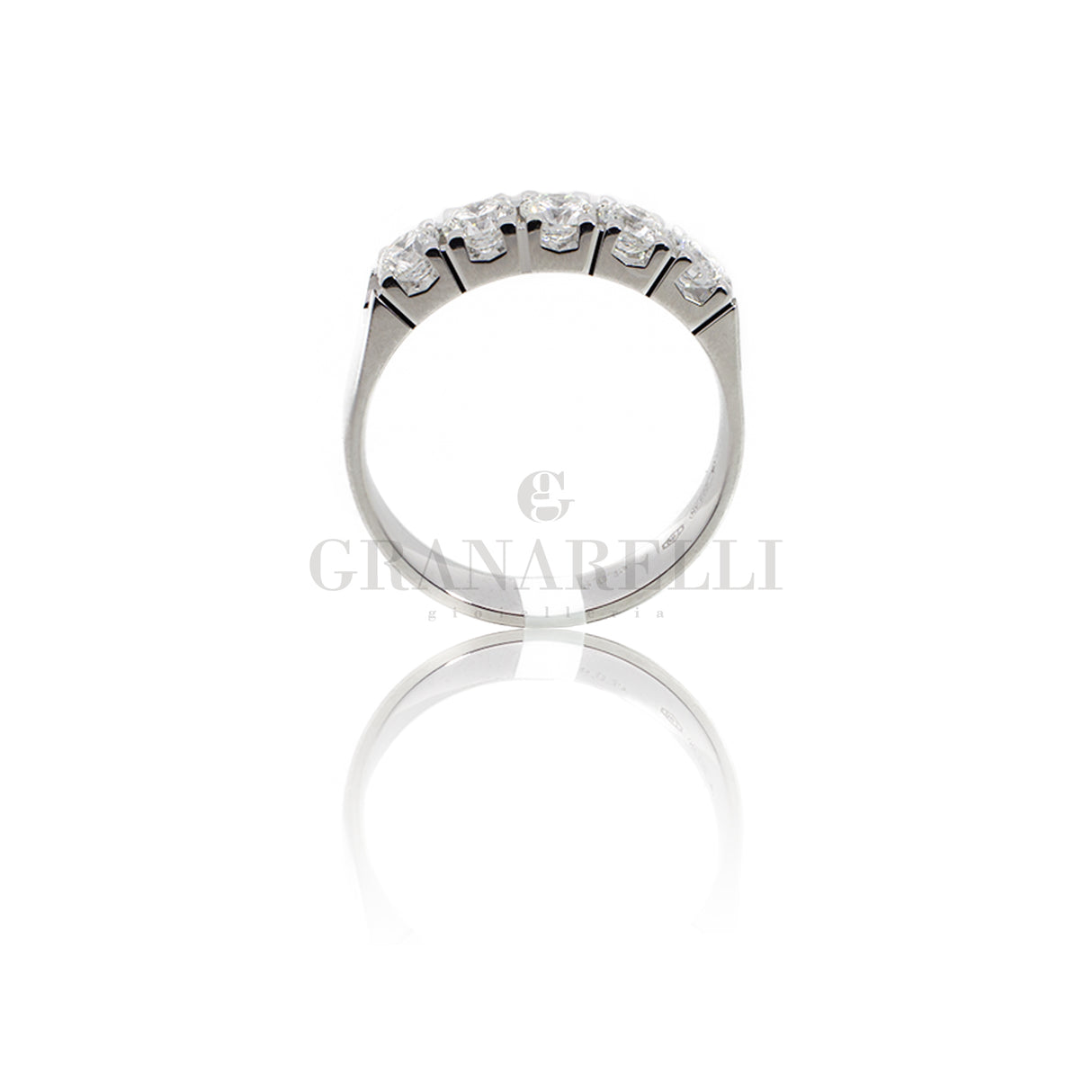 Anello Fedina 5 diamanti 1.16kt In Oro bianco-Anelli-GRANARELLI-Gioielleria Granarelli