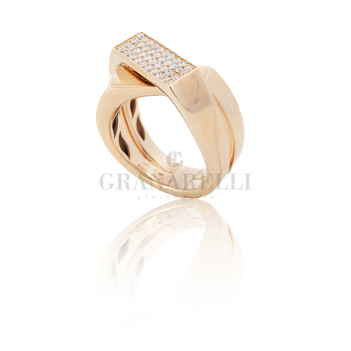 Crivelli Bague en or rose et diamants