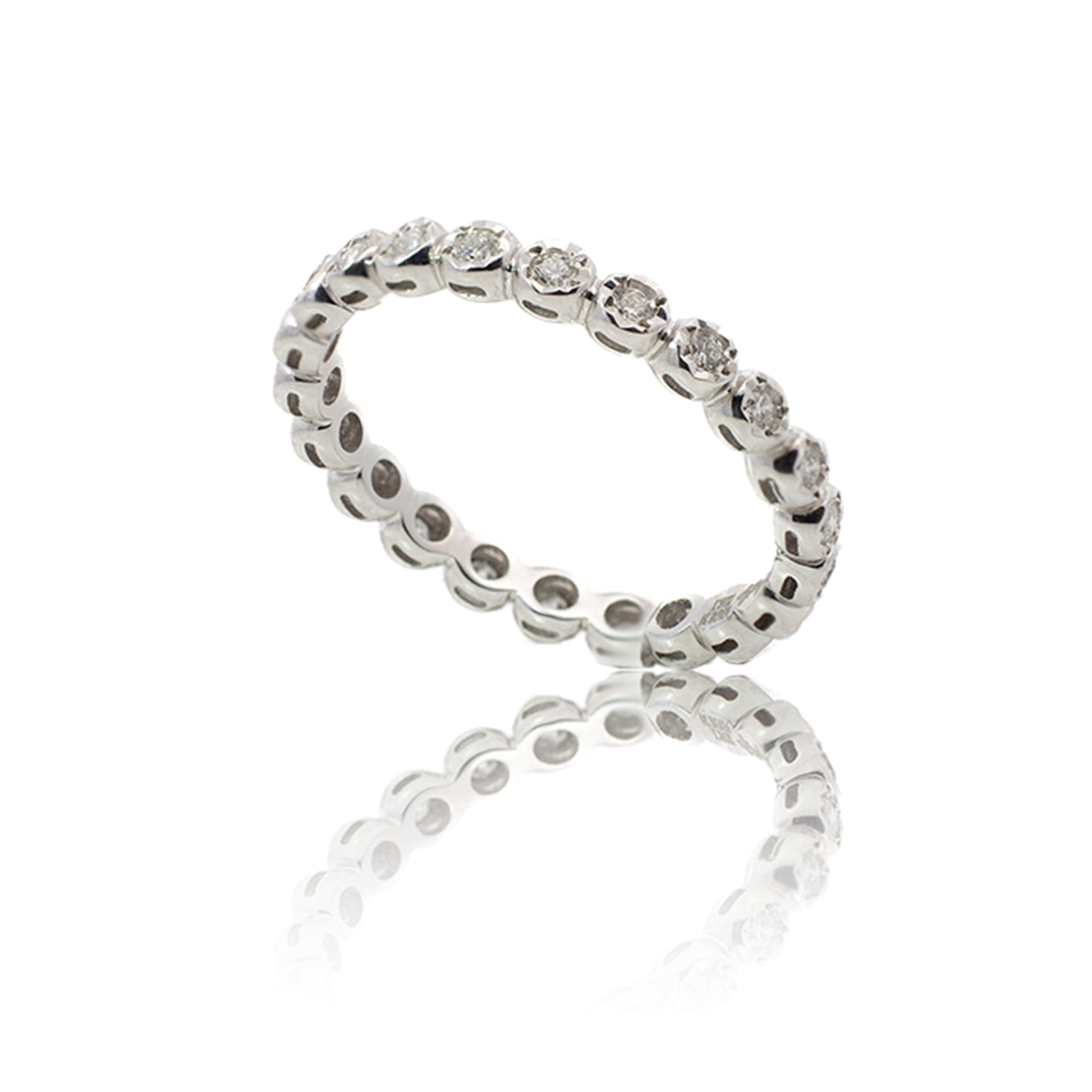 Fedine Rounded ring in white gold