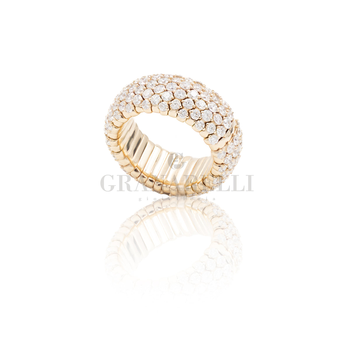 Anello Elastico con Diamanti Bianchi 4.45 ct