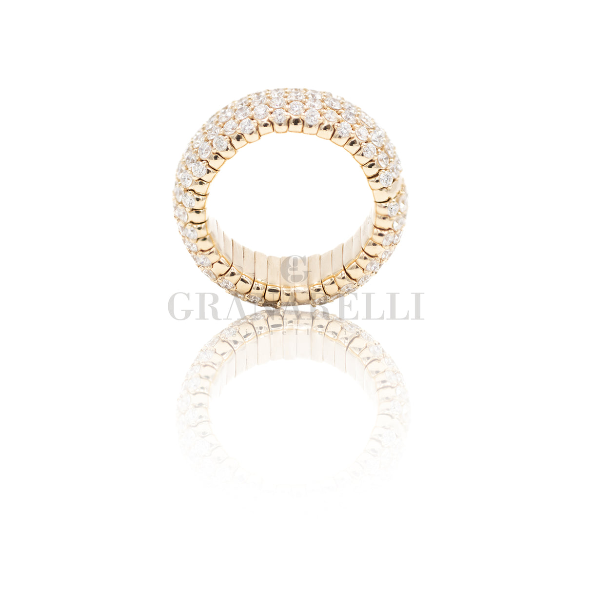 Anello Elastico con Diamanti Bianchi 4.45 ct