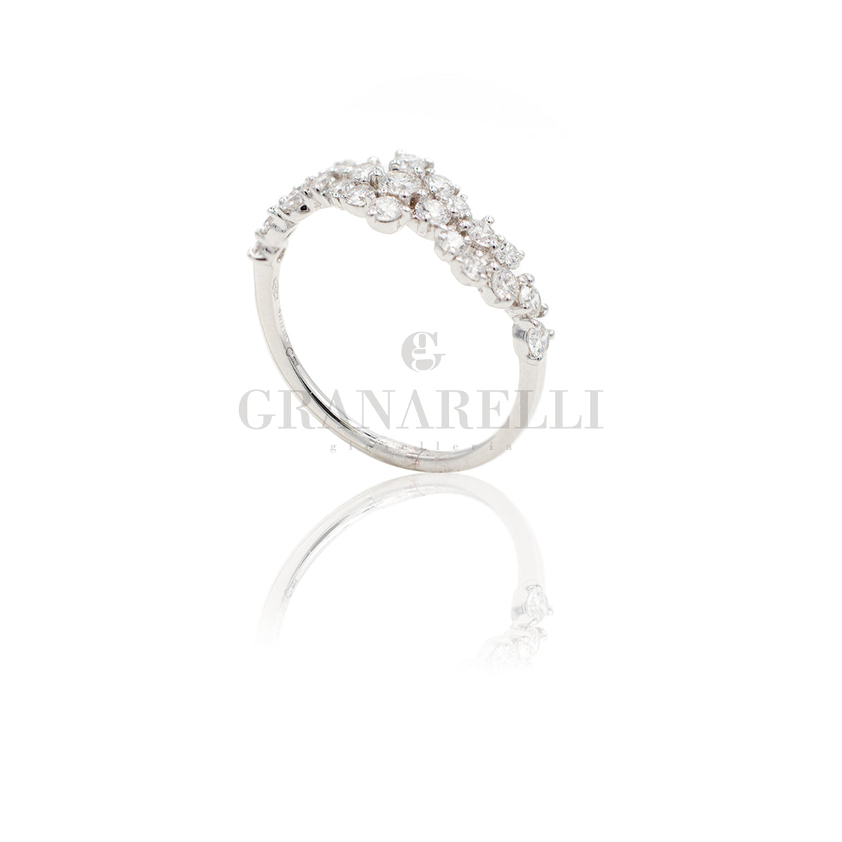 Anello Fantasia in Oro Bianco e Diamanti