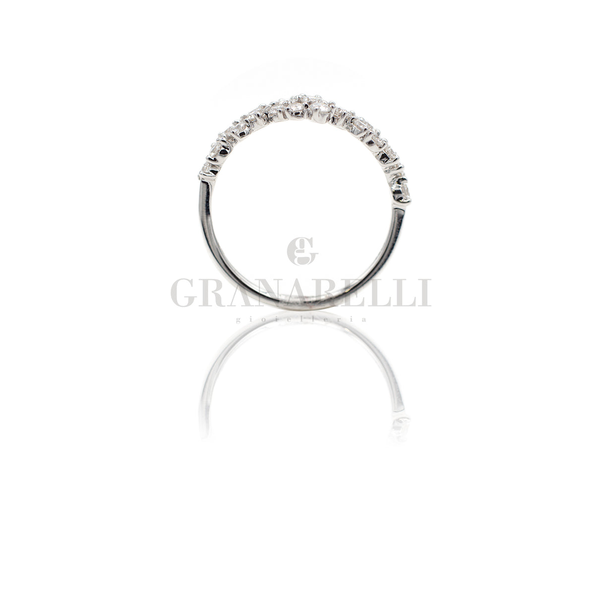 Anello Fantasia in Oro Bianco e Diamanti