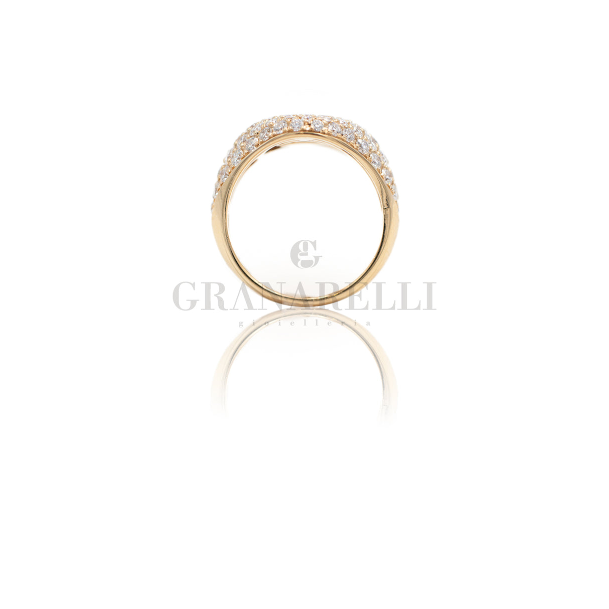Anello Chevalier Pavè Diamanti in Oro Rosa