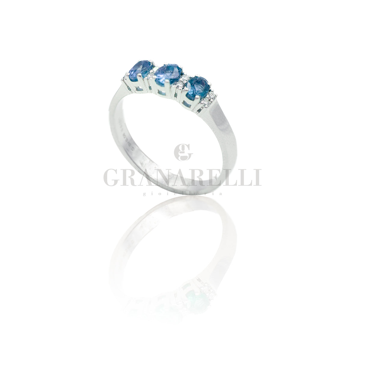 3 sapphire and white diamond ring ring