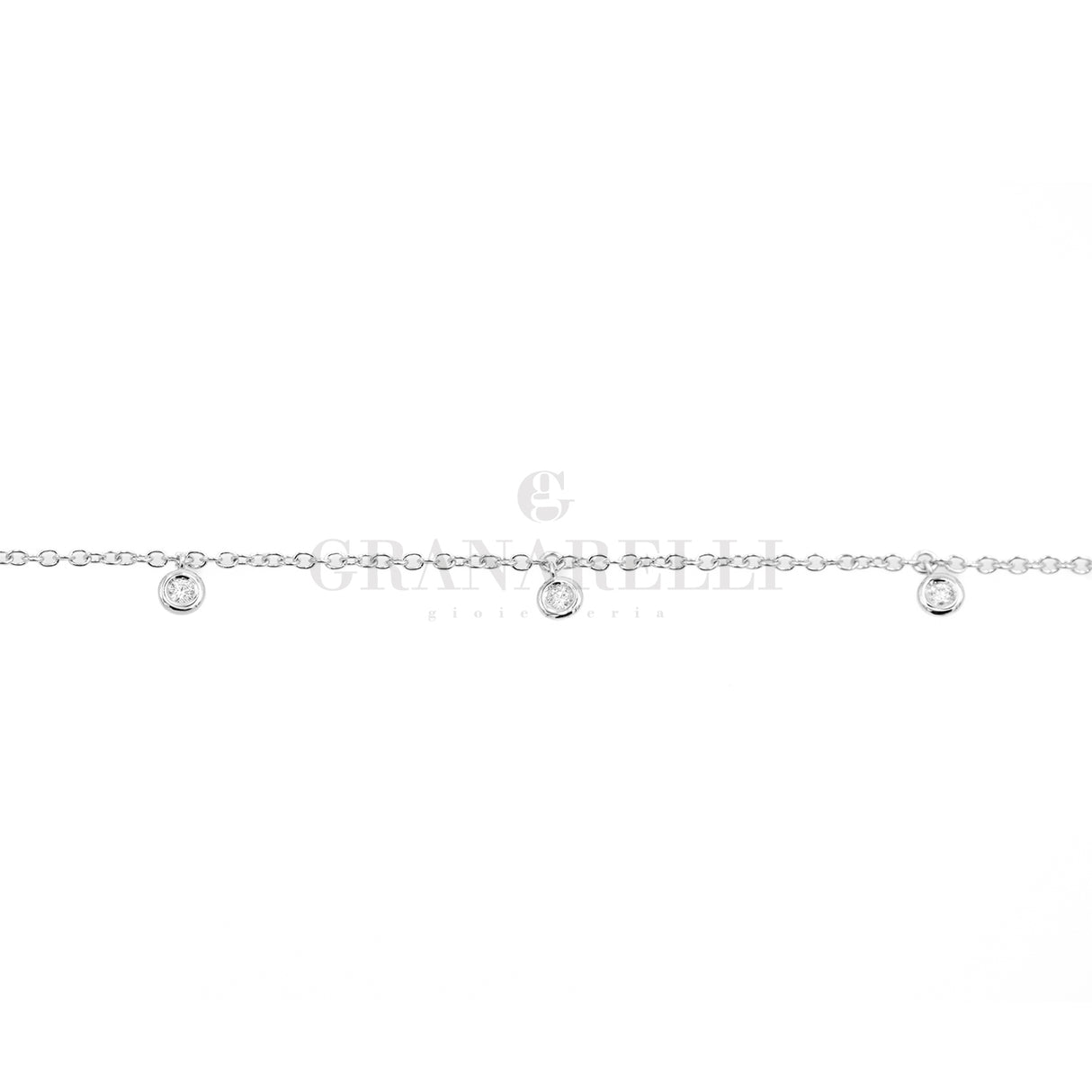 Bracciale con diamanti bianchi Pendenti in oro bianco