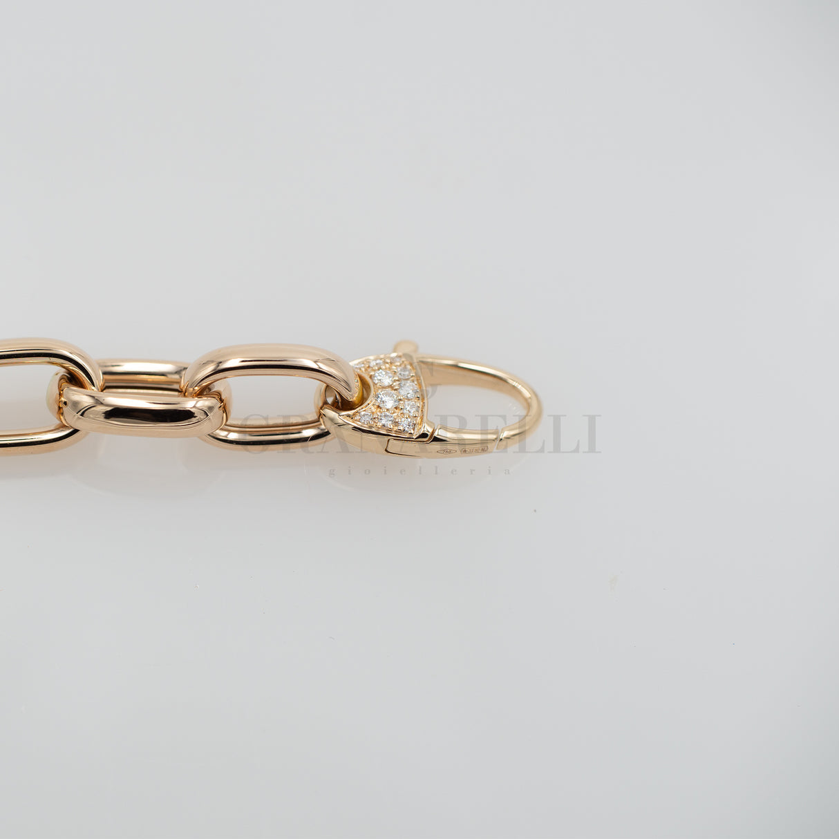 Bracciale Catena Oro Rosa e Diamanti