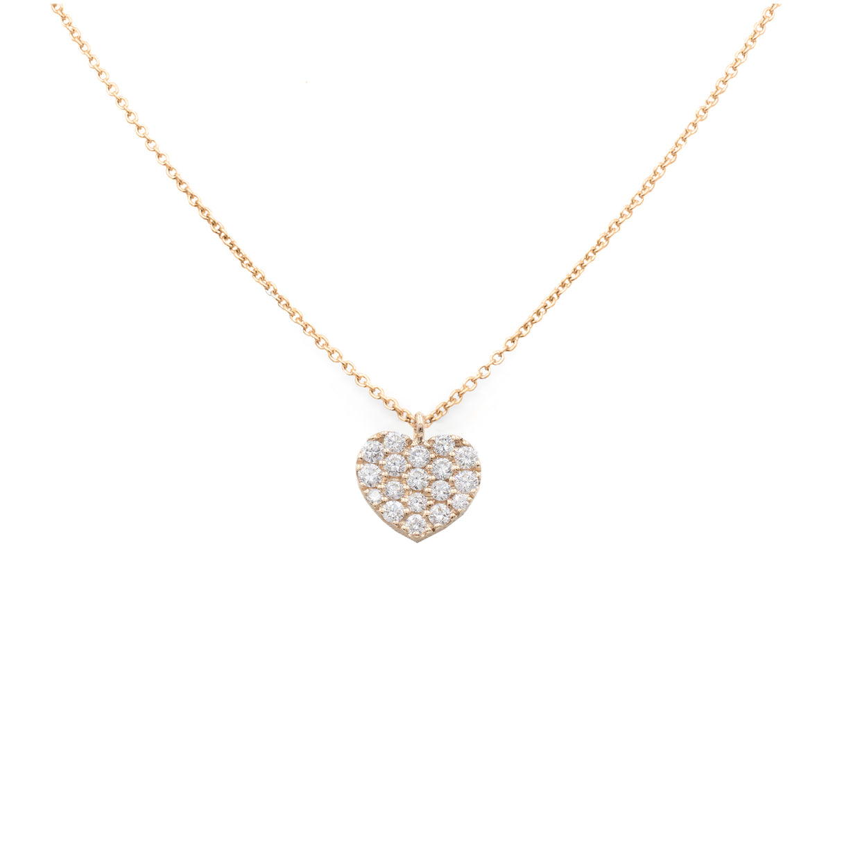 Rose gold and diamond gold heart crew