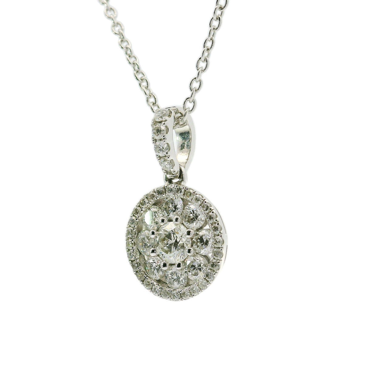 Girocollo fiore di diamanti in oro bianco