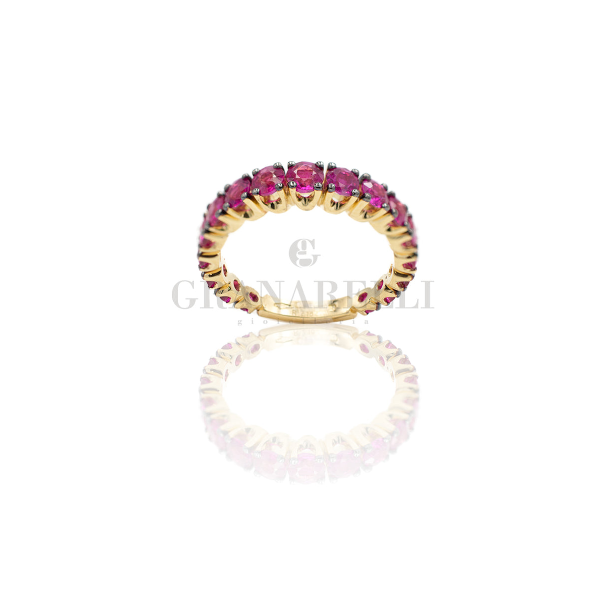 Fedina Scalata Oro Giallo e Rubini