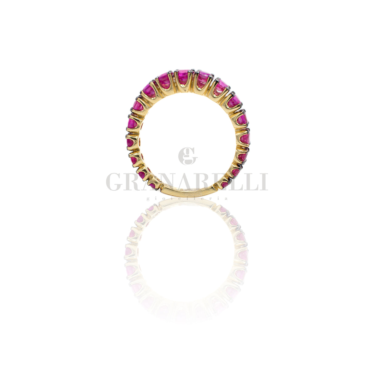 Fedina Scalata Oro Giallo e Rubini