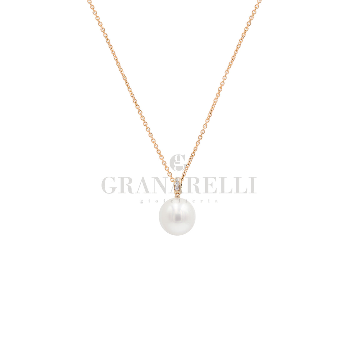 Girocollo Perla Pendente in Oro Rosa