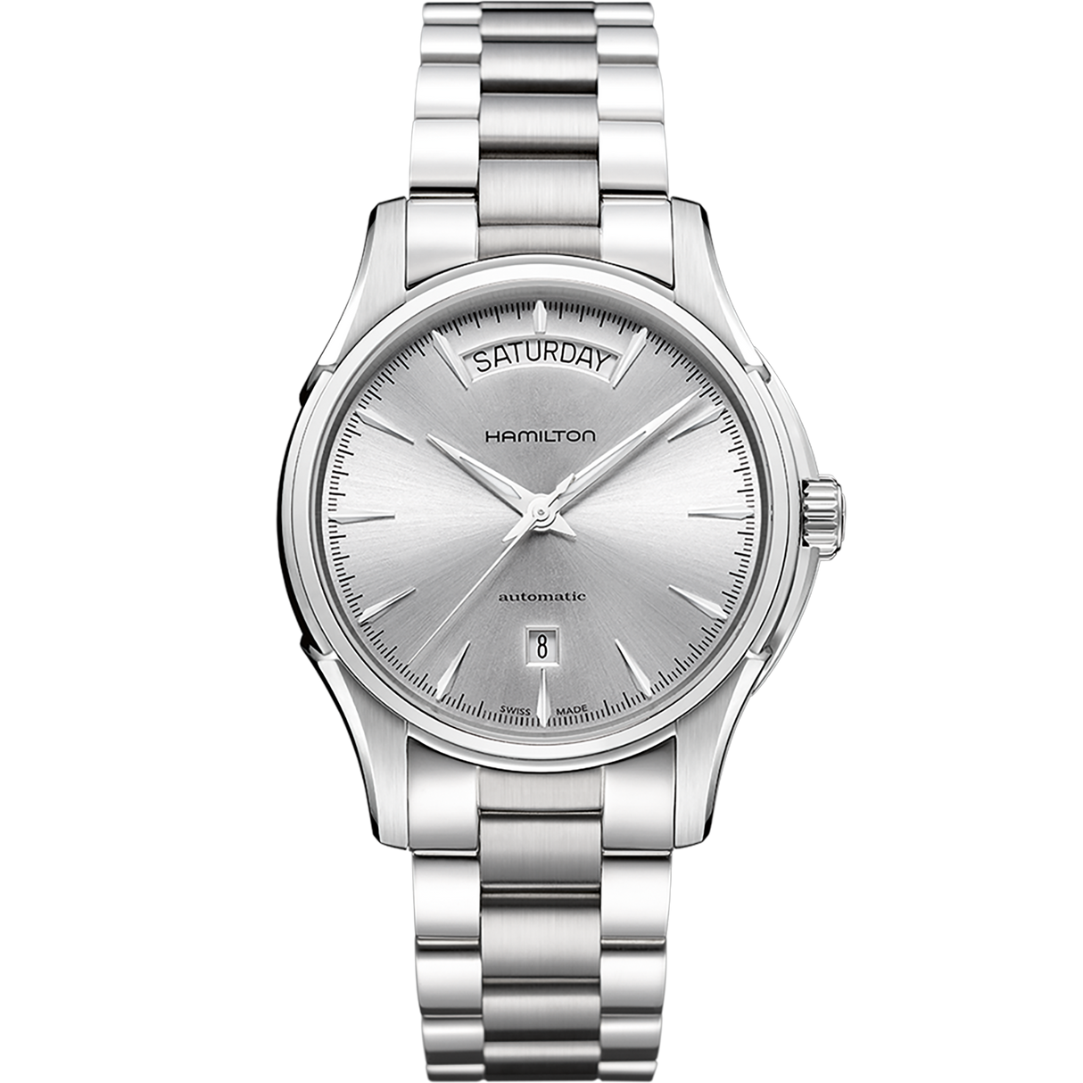 Jazzmaster Day Date Automatico Acciaio Silver-Orologi-HAMILTON-Gioielleria Granarelli