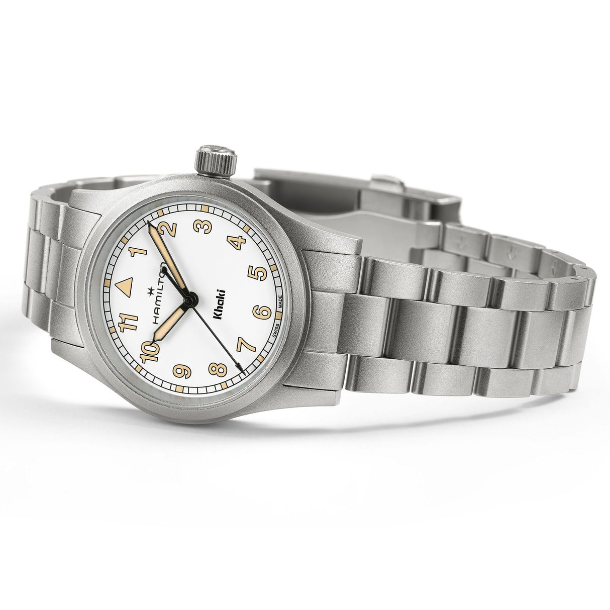 Khaki Field Quarzo Giallo Acciaio 33mm-Orologi-HAMILTON-Gioielleria Granarelli