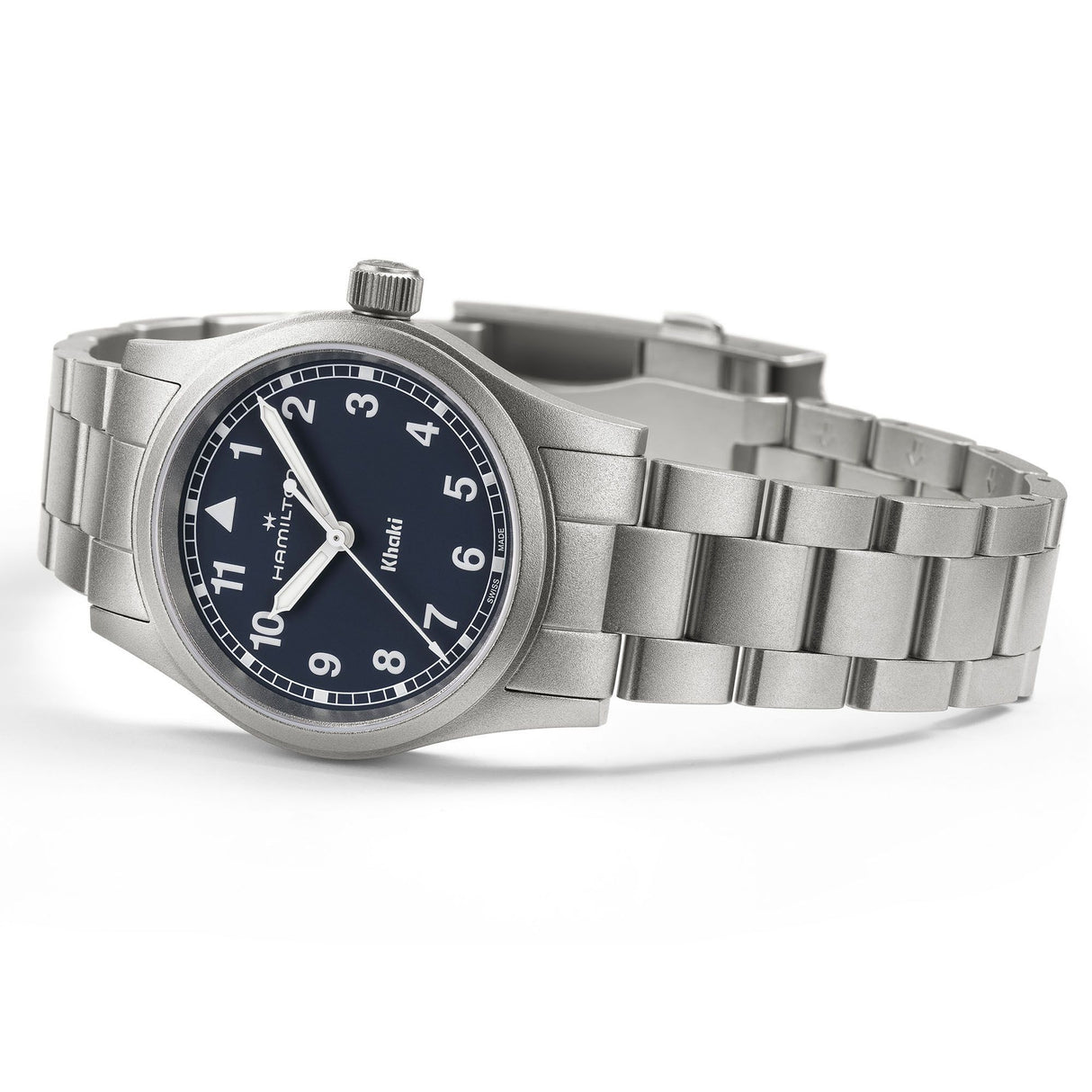 Khaki Field Quarzo Blu Acciaio 33mm-Orologi-HAMILTON-Gioielleria Granarelli