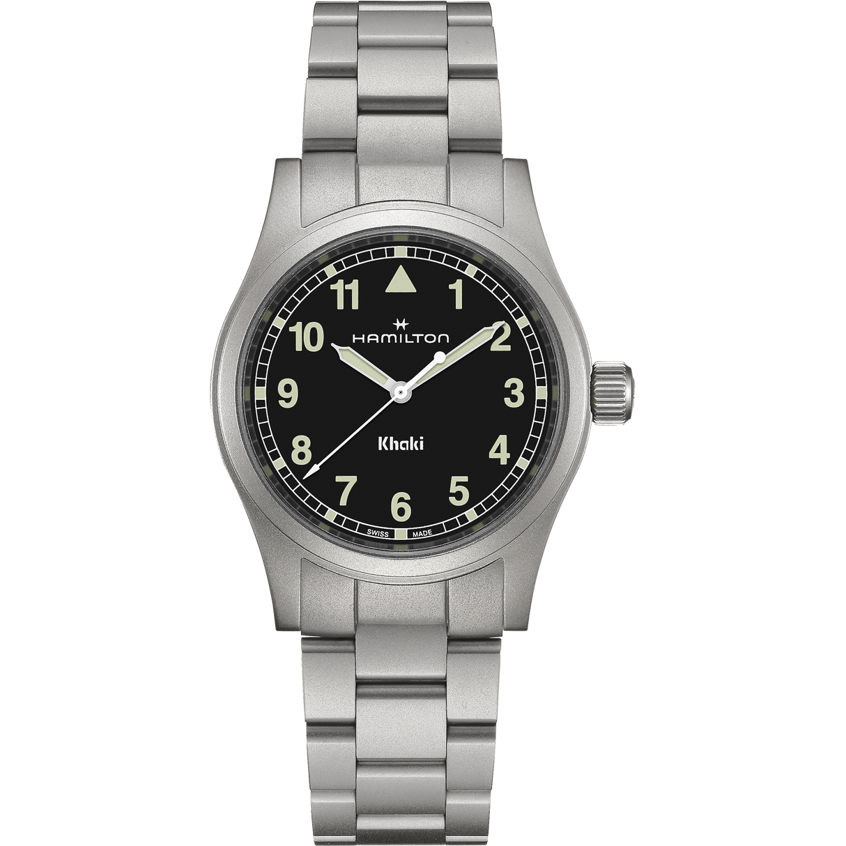 Khaki Field Quarzo Nero Acciaio 38mm-Orologi-HAMILTON-Gioielleria Granarelli