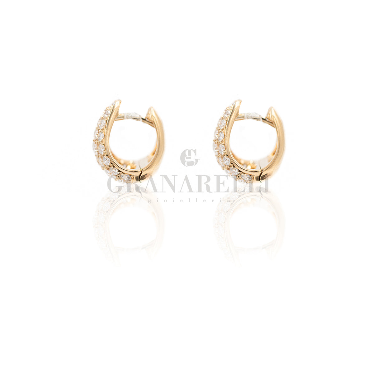 1.14kt rose gold diamond riming earrings