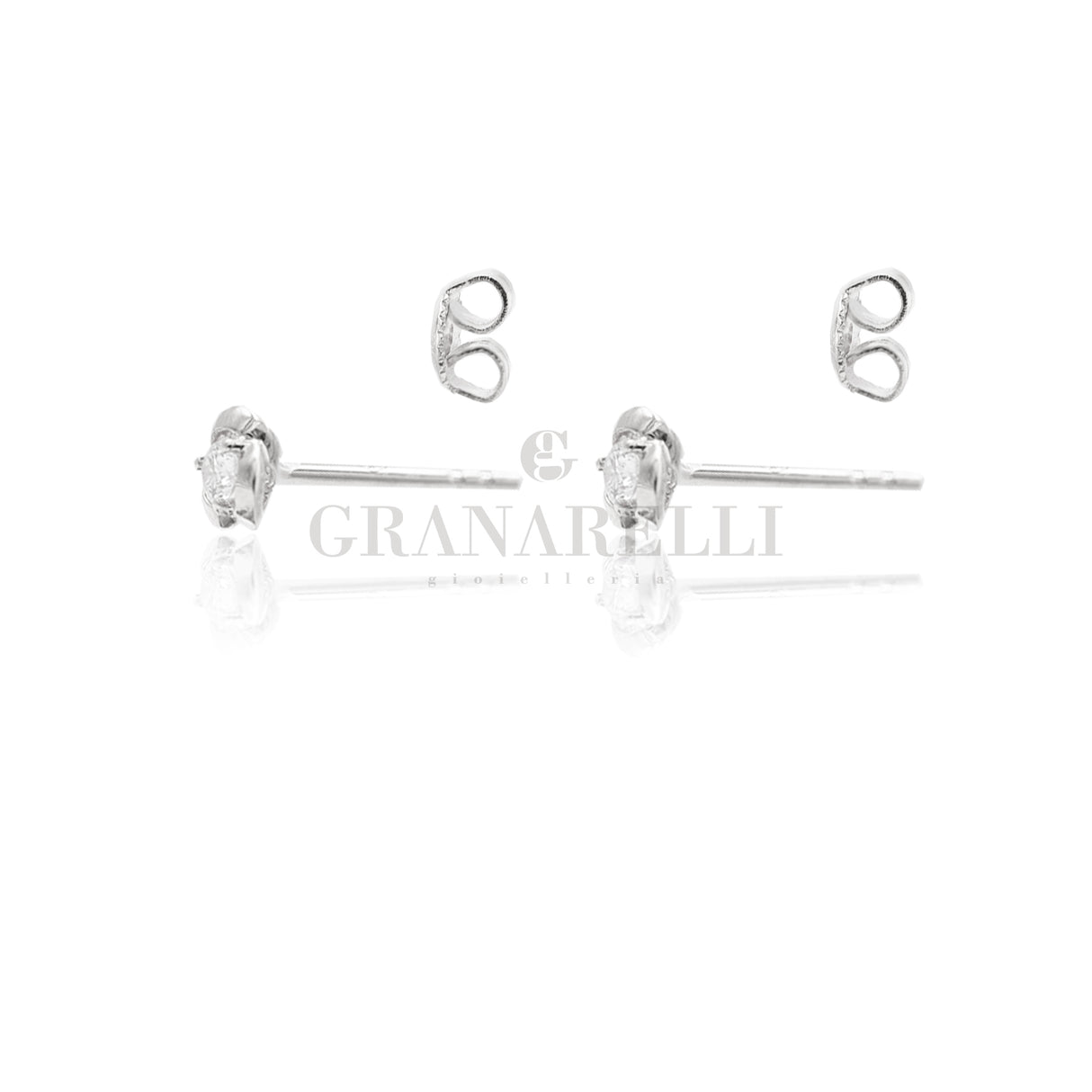 Boccole Fiore con Diamanti in Oro Bianco