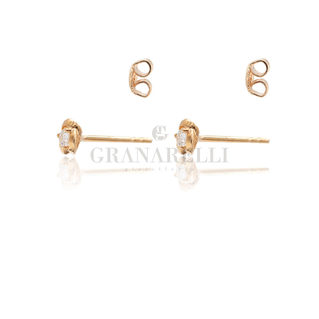 Boccole Fiore con Diamanti in Oro Rosa