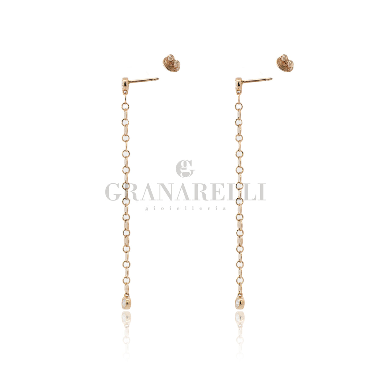 Orecchini pendenti di diamanti in Oro Rosa