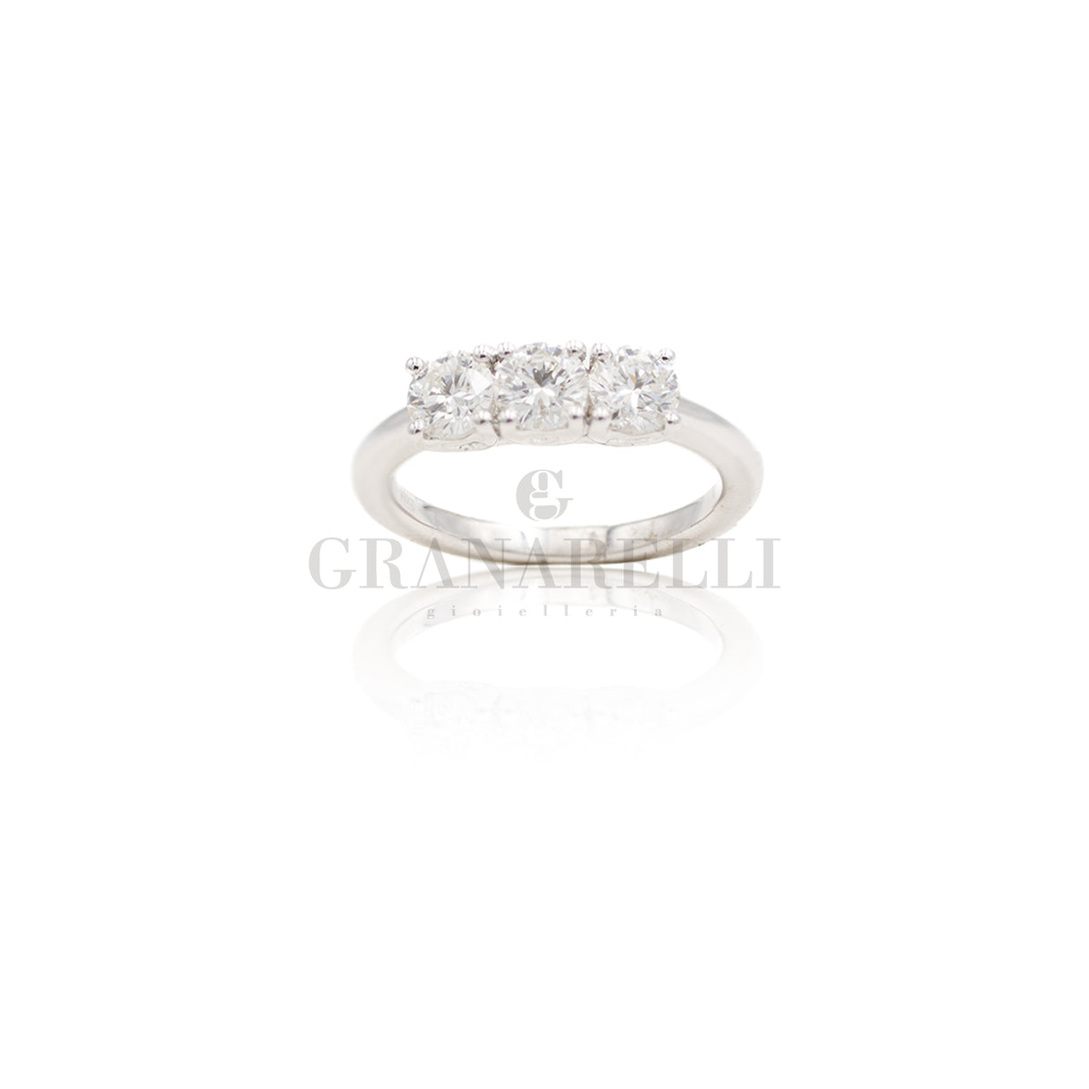 Anello trilogy 1.14ct in Oro bianco