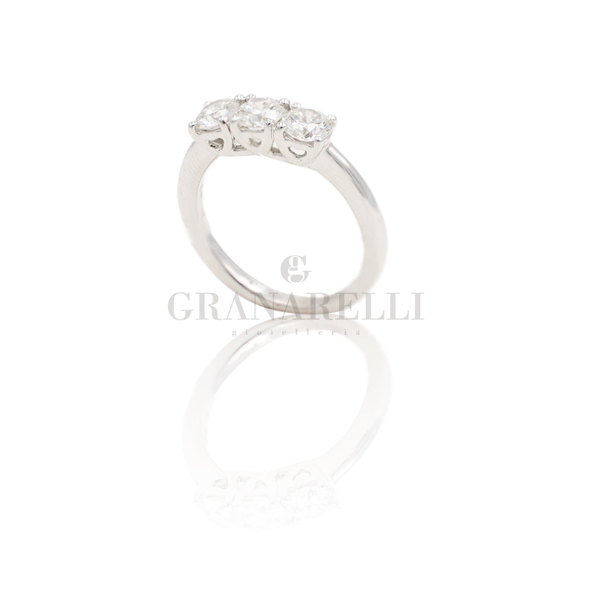 Anello trilogy 1.14ct in Oro bianco