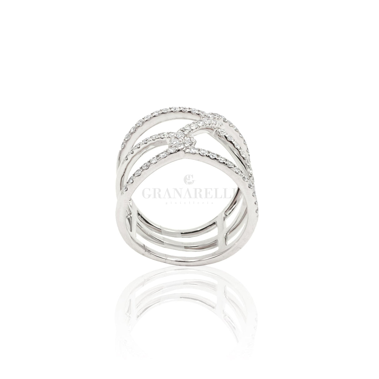 Anello Nodi Diamanti Bianchi Oro Bianco-Anelli-CRIVELLI-14-Gioielleria Granarelli